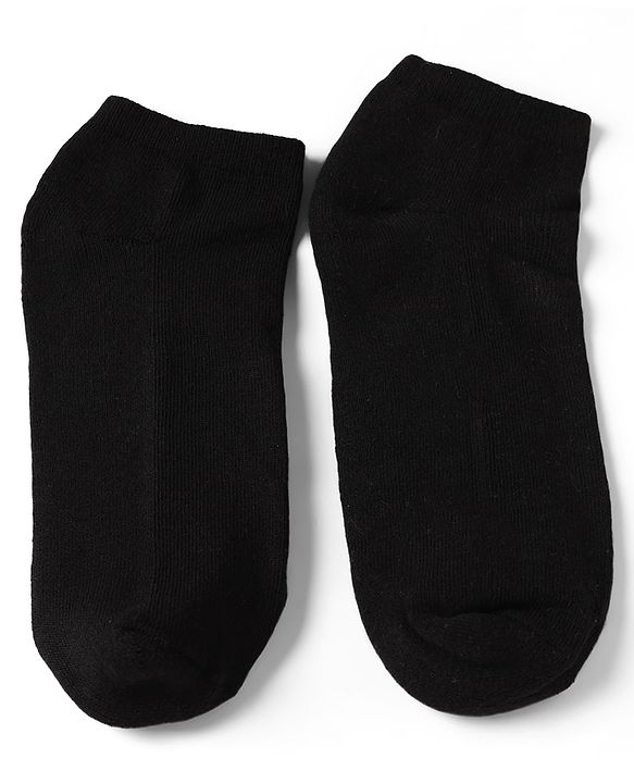 Pine Kids Cotton Knit Ankle Length Solid Socks Set Of 3 - Black