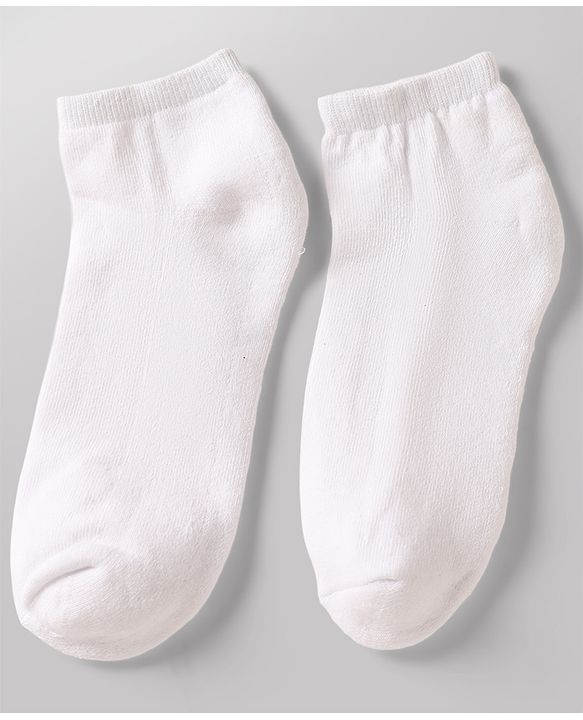 Pine Kids Cotton Nylon Knit Ankle Length Solid Socks Set of 3 - White