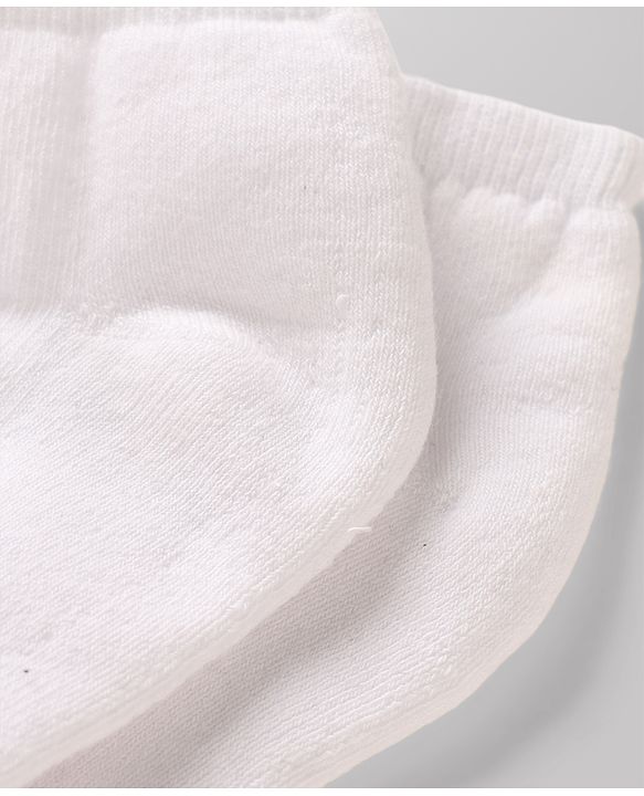 Pine Kids Cotton Nylon Knit Ankle Length Solid Socks Set of 3 - White