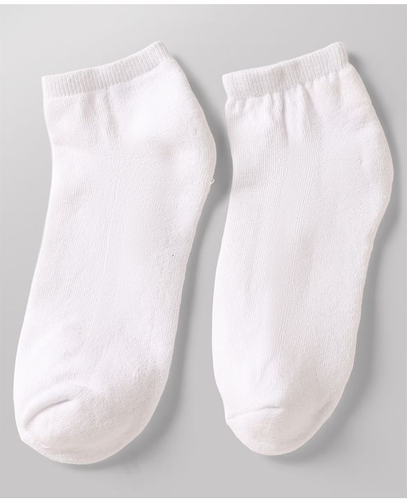 Pine Kids Cotton Nylon Knit Ankle Length Solid Socks Set of 3 - White