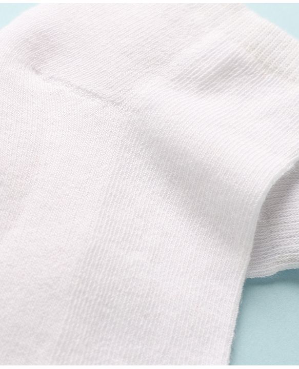Pine Kids Cotton Nylon Knit Ankle Length Solid Socks Set of 3 - White