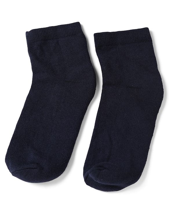 Pine Kids Cotton Knit Ankle Length Solid Socks Set of 3 - Black