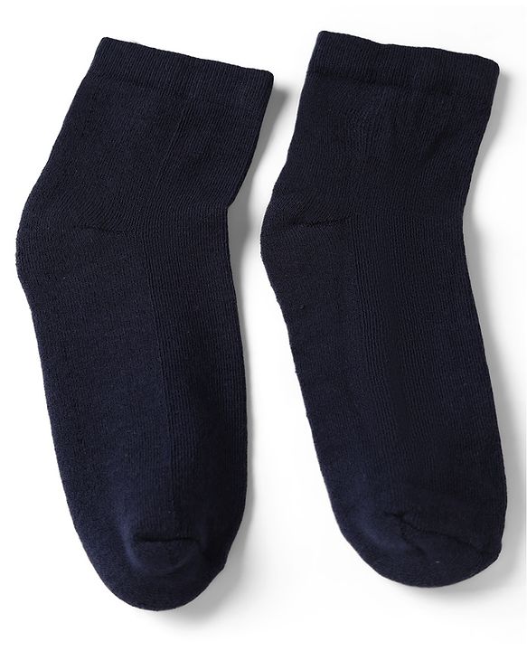 Pine Kids Cotton Knit Ankle Length Solid Socks Set of 3 - Black