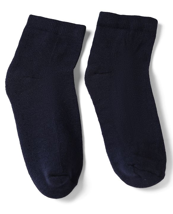 Pine Kids Cotton Knit Ankle Length Solid Socks Set of 3 - Black