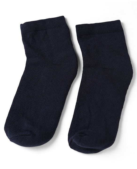 Pine Kids Cotton Knit Ankle Length Solid Socks Set of 3 - Black