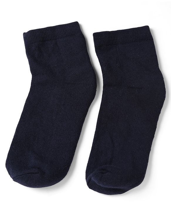 Pine Kids Cotton Knit Ankle Length Solid Socks Set of 3 - Black