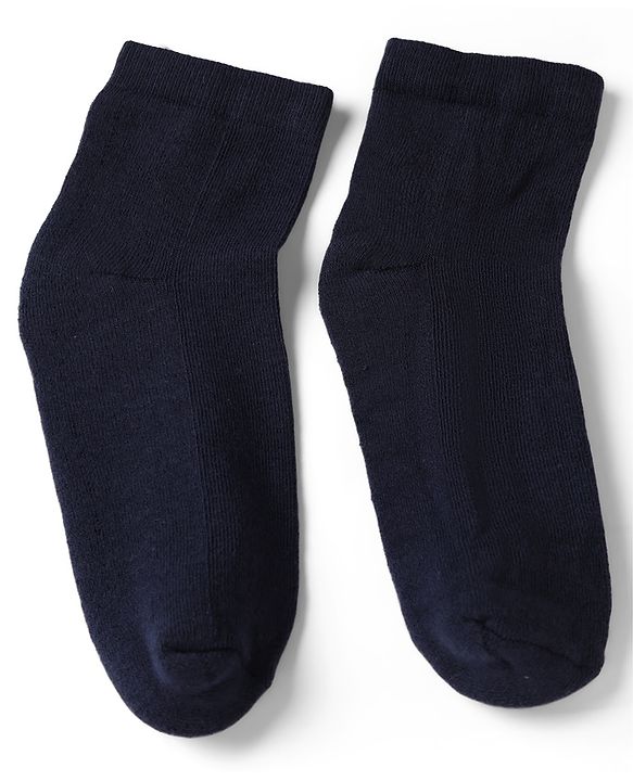 Pine Kids Cotton Knit Ankle Length Solid Socks Set of 3 - Black