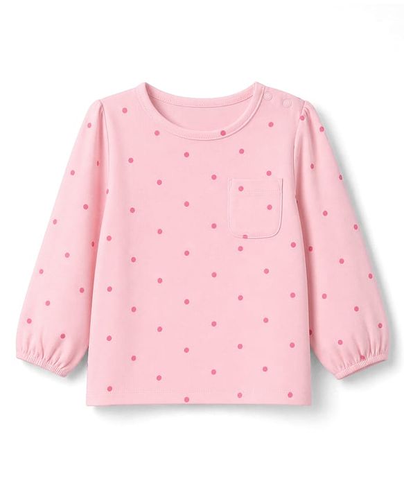 Babyhug 100% Cotton Knit Full Sleeves T-Shirts with Floral Print and Bee Embroidery Pack of 3 in Light Pink, White & Dark Pink
