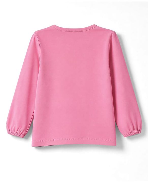 Babyhug 100% Cotton Knit Full Sleeves T-Shirts with Floral Print and Bee Embroidery Pack of 3 in Light Pink, White & Dark Pink