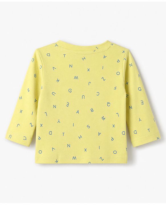 Babyhug 100% Cotton Interlock Knit Full Sleeves Co-Ords T-Shirt & Pyjama Night Suit with Alphabet Print -Oilve Green