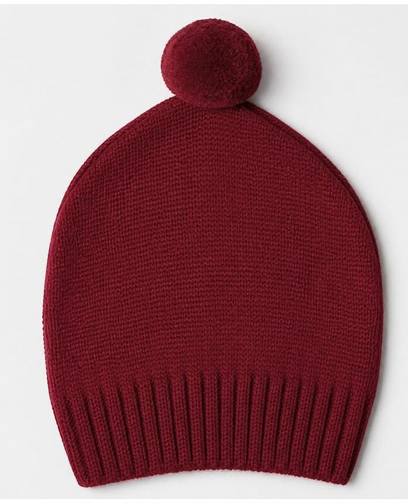 Babyhug Knit Winter Romper and Cap with Full Sleeves - Maroon