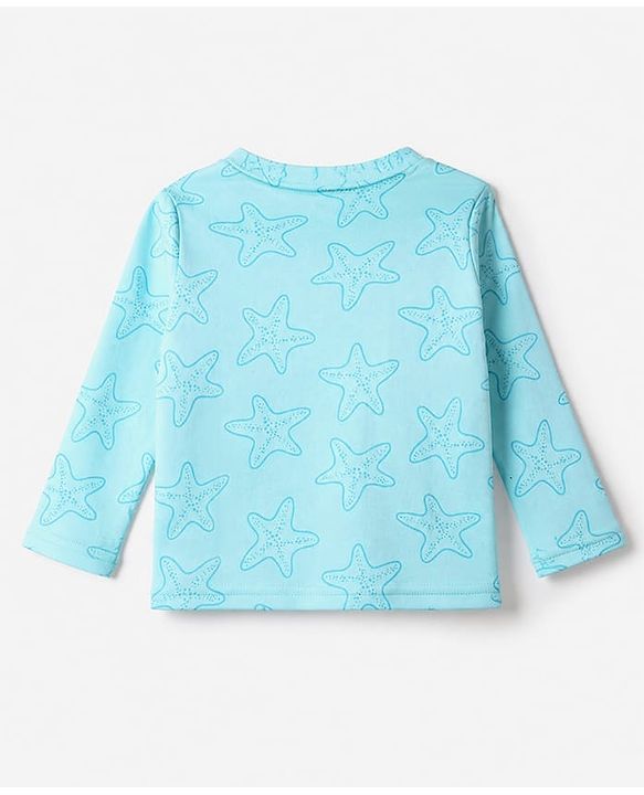 Babyhug Cotton Interlock Knit Full Sleeves Co-Ord T-Shirt And Pyjama Night Suit With Star Print - Blue