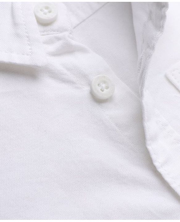 Babyhug 100% Cotton Woven Solid Shirt with Full Sleeves in White for 12-18 Months