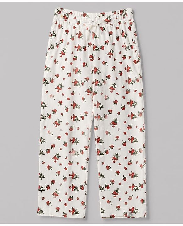 Pine Kids Cotton Knit Half Sleeves T-Shirt & Pyjama Night Suit with Floral Print - Green
