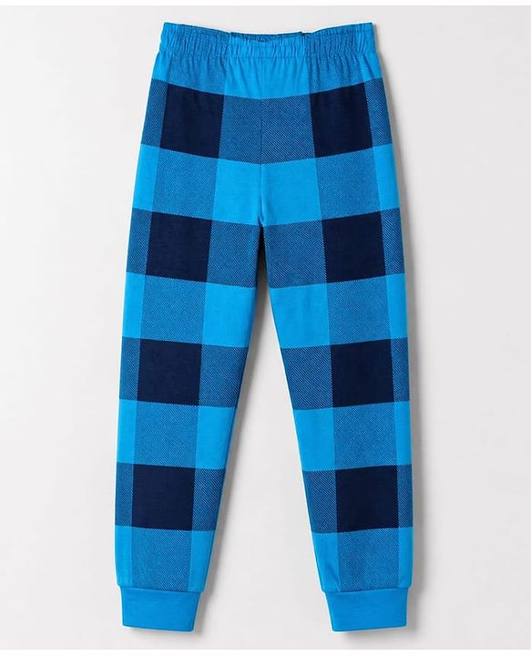 Pine Kids Cotton Knit Half Sleeves T-Shirt & Checks Pyjama Night Suit with Game Over Print - Orange