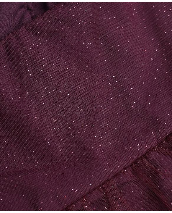 Pine Kids Mesh Woven Sleeveless Embellished Layered Party Dress - Wine