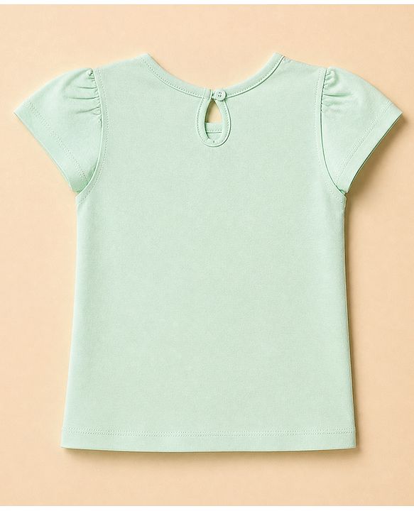 Babyhug 100% Cotton Knit Half Sleeves T-Shirt with Ocean Parade Text Print - Light Green