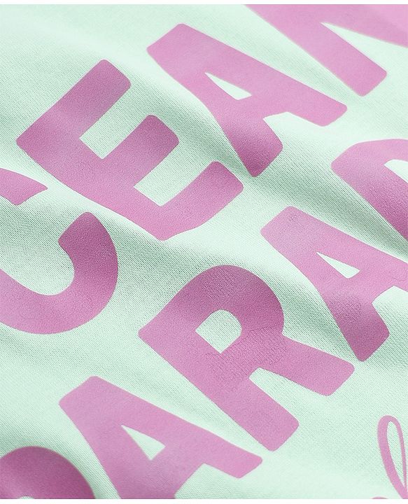 Babyhug 100% Cotton Knit Half Sleeves T-Shirt with Ocean Parade Text Print - Light Green