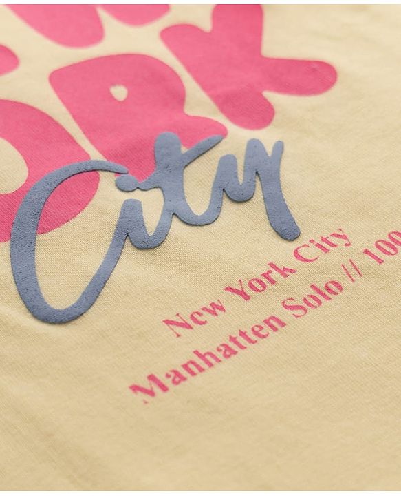 Babyhug 100% Cotton Knit T-Shirt with Half Sleeves and New York City Print - Yellow