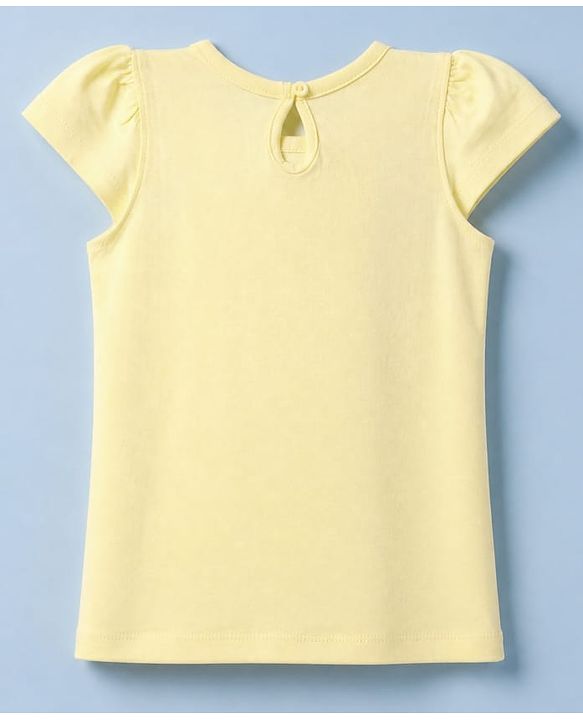Babyhug 100% Cotton Knit T-Shirt with Half Sleeves and New York City Print - Yellow