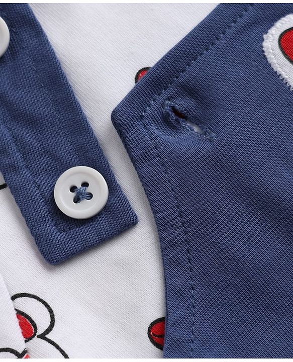 Babyhug Disney 100% Cotton Single Jersey Knit Frock and T-Shirt with Full Sleeves and Minnie Mouse Print in Navy Blue