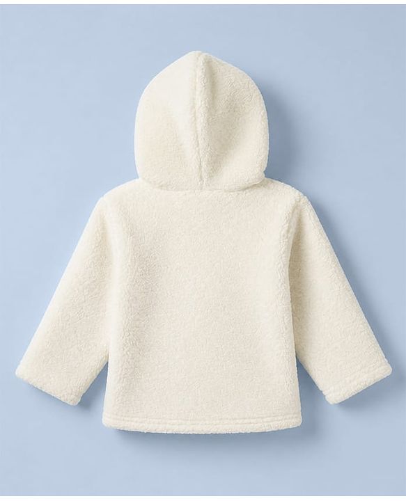 Babyhug Sherpa Fur Knit Woven Hooded Winter Wear Suit - Beige
