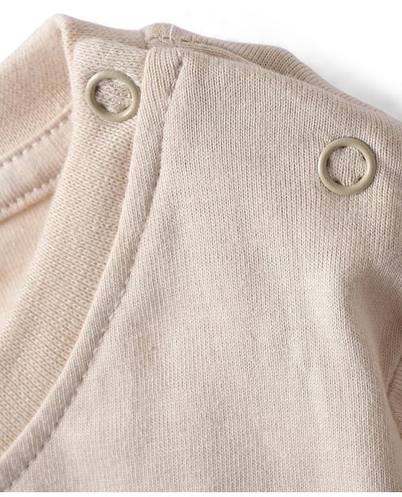 Babyhug 100% Cotton Knit T-Shirt with Full Sleeves and Bear Print in Offwhite