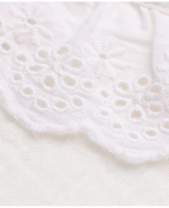 Babyhug 100% Cotton Interlock Knit Full Sleeves Onesies With Hair Band - White