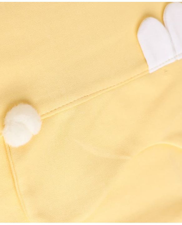 Babyhug 100% Cotton Interlock Knit Onesie with Full Sleeves and Rabbit Applique in Yellow