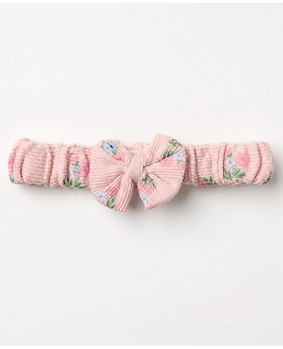 Babyhug 100% Cotton Knit Interlock Onesie and Headband with Full Sleeves and Floral Print - Baby Pink