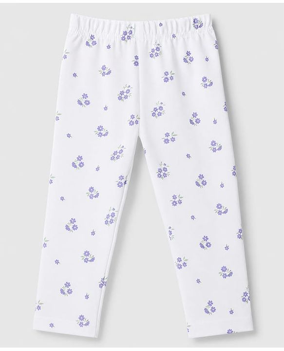 Babyhug Cotton Elastane Knit Solid Full Length Leggings With Floral & Polka Dot Print Pack of 3 - Pink