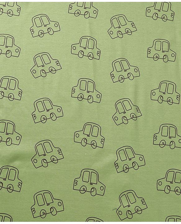 Babyhug Cotton Knit Hooded Towel & Wrapper L 77 x B 77 cm - Green