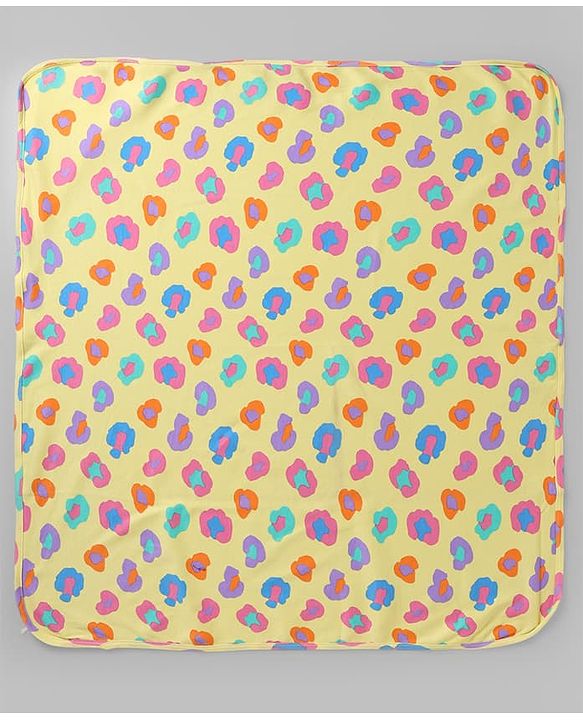 Babyhug Cotton Knit Hooded Towel & Wrapper L 78 x B 75 cm - Yellow