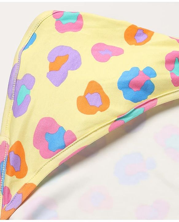 Babyhug Cotton Knit Hooded Towel & Wrapper L 78 x B 75 cm - Yellow