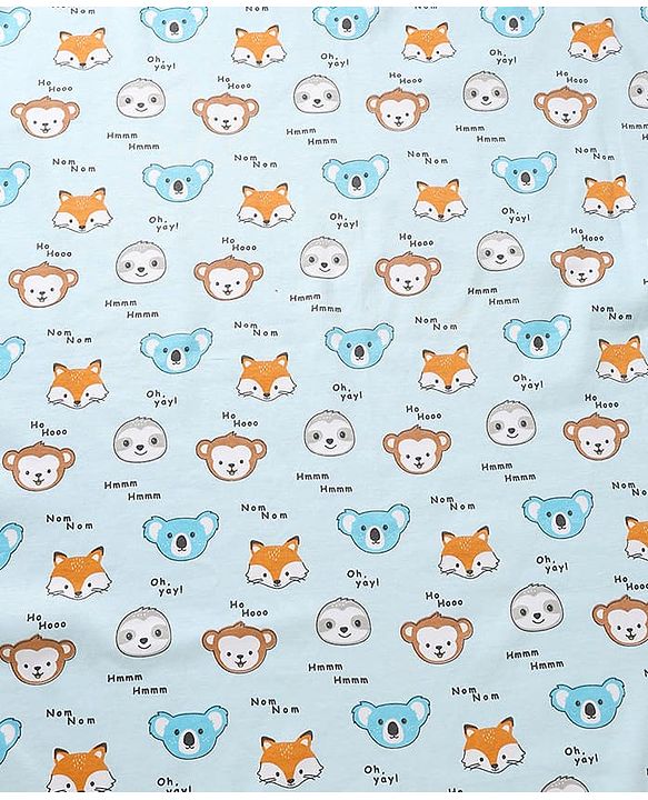 Babyhug Cotton Knit Hooded Towel & Wrapper L 78 x B 75 cm - Blue