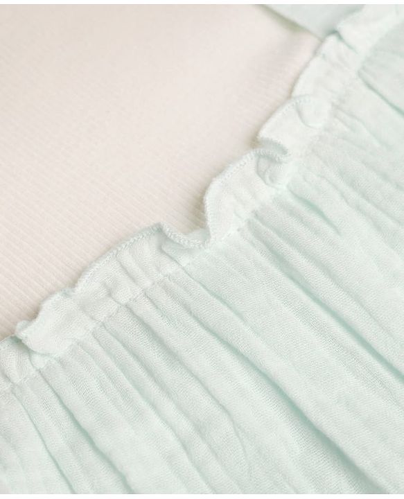 Babyhug 100% Cotton Interlock Knit Full Sleeves Romper With Floral Applique - Sea Green