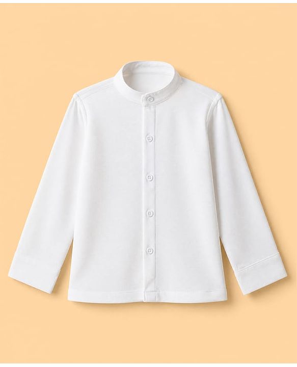Babyhug Knit Woven Full Sleeves Solid Party Suit - Blue