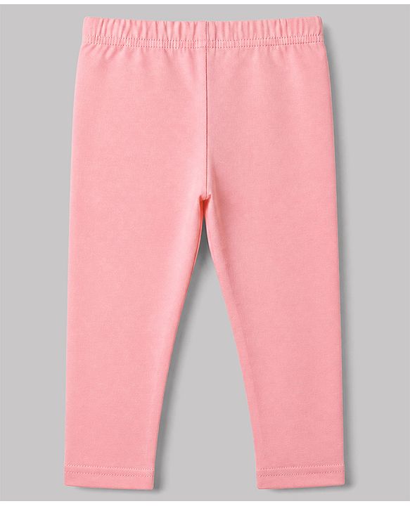Babyhug Cotton Elastane Knit Full Length Slim Fit Leggings With Floral & Polka Dot Print Pack of 3 in Pink Red