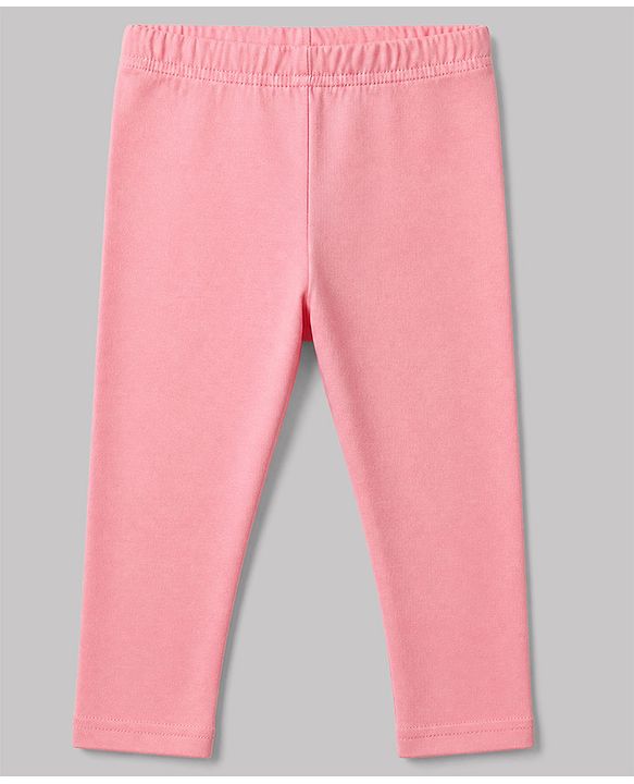 Babyhug Cotton Elastane Knit Full Length Slim Fit Leggings With Floral & Polka Dot Print Pack of 3 in Pink Red