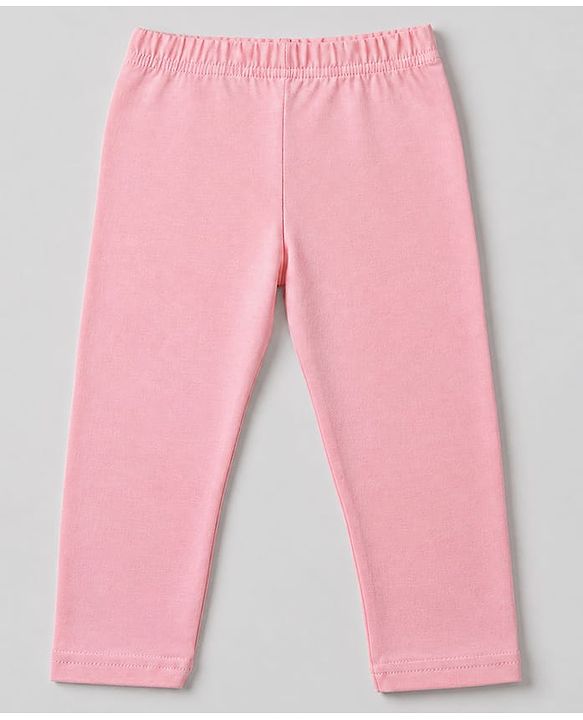 Babyhug Cotton Elastane Knit Full Length Leggings With Floral Print Pack of 3 - Purple Pink White