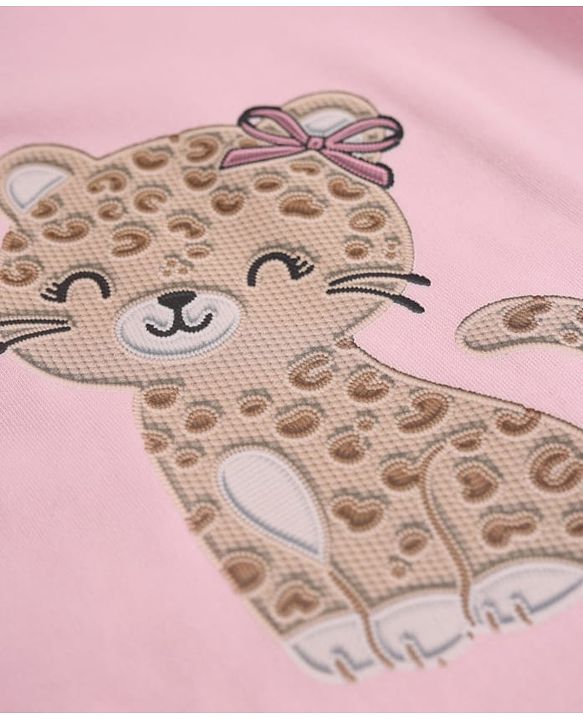 Babyhug 100% Cotton Knit Romper with Full Sleeves and Leopard Print in Light Pink