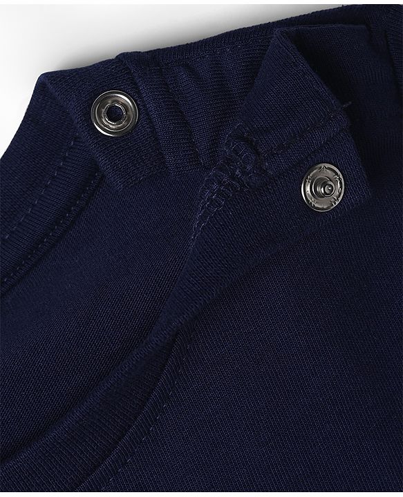Babyhug Cotton Knit Full Sleeves T-Shirt & Pyjama Set With Astronaut Print - Navy Blue