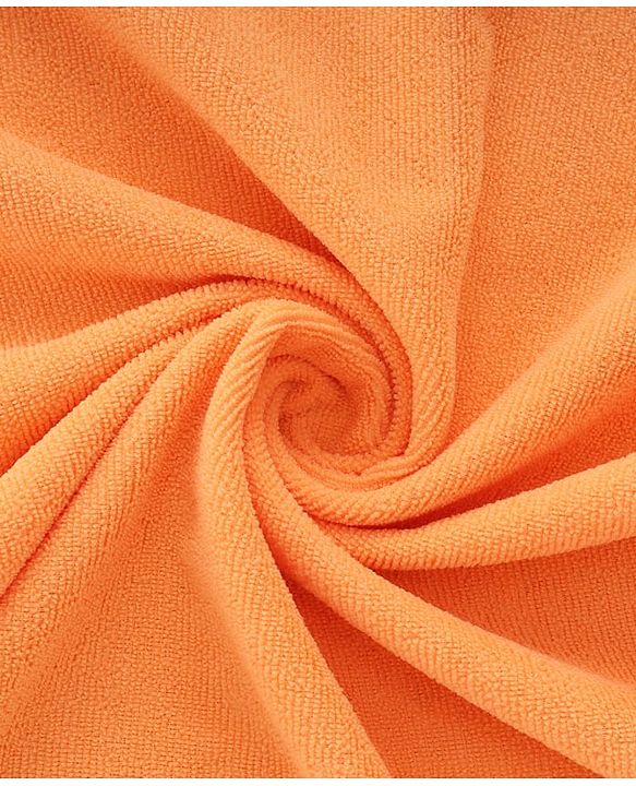 Babyhug Cotton Knit Microfiber Towel With Frog Embroidery L 31.5 X B 22.5 cm - Orange