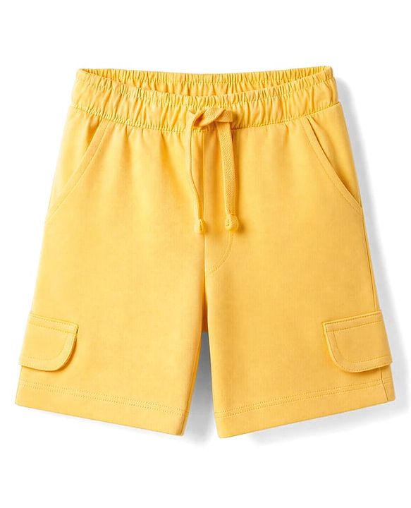 Babyhug Single Jersey Knit Half Sleeves T-Shirt & Shorts Set Animal Print - Lavender & Yellow
