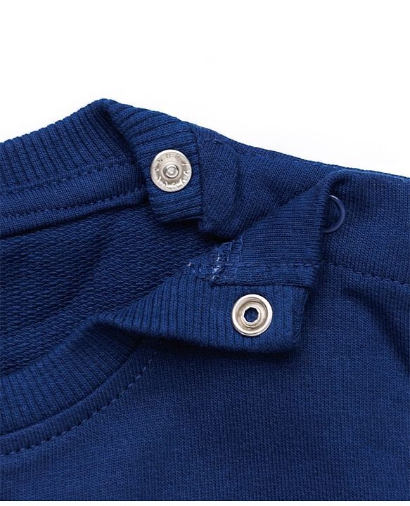 Babyhug 100% Cotton Knit Sweatshirt with Full Sleeves and Basketball Print in Navy Blue