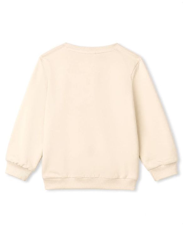 Babyhug 100% Cotton Knit Sweatshirt with Full Sleeves and Bear Print - Peach