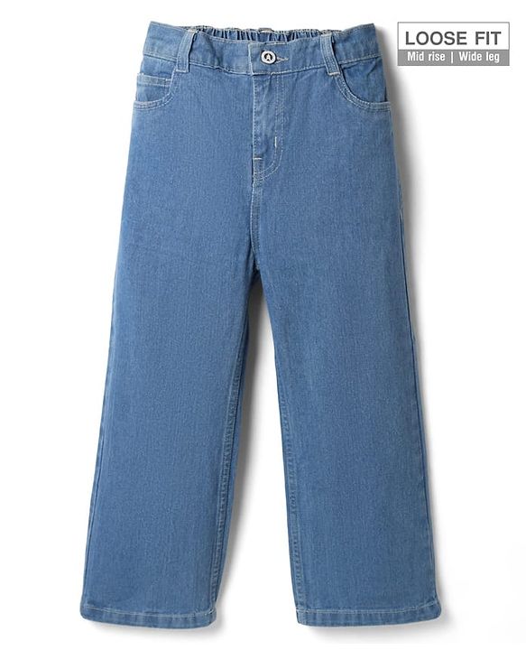 Pine Kids Cotten Blend Denim Woven Full Length Jeans - Blue