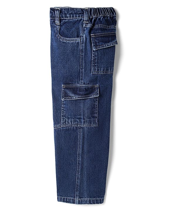 Pine Kids Cotton Denim Woven Full Length Jeans In Blue