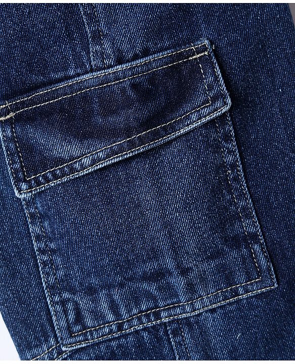 Pine Kids Cotton Denim Woven Full Length Jeans In Blue