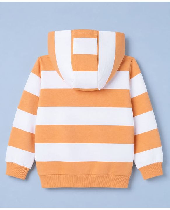 Babyhug 100% Cotton Knit Full Sleeves Sweatshirt with Soccer Ball Print - Orange